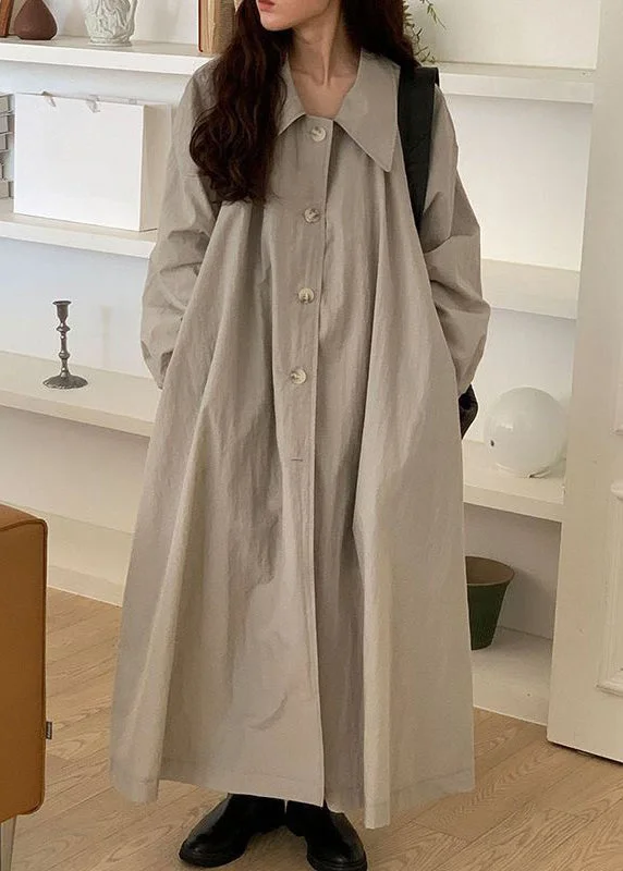 Discount Days flowy evening dressFrench Khaki Button Pockets Patchwork Cotton Shirt Dress Spring