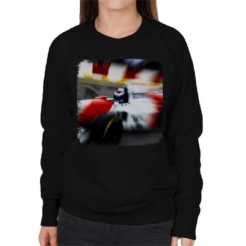 Amazing Deals stylish sports hoodieMotorsport Images Mika Hakkinen 1995 Brazilian Grand Prix Women's Sweatshirt Amazing Deals stylish sports hoodieMotorsport Images Mika Hakkinen 1995 Brazilian Grand Prix Women's Sweatshirt