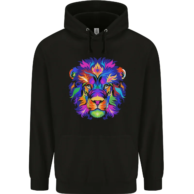 Quick Sale luxe hoodieA Colourful Lion Mens 80% Cotton Hoodie
