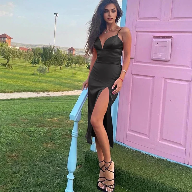 Crazy Deals high-waisted dressJulia Fashion - Elegant Satin Women's Dress