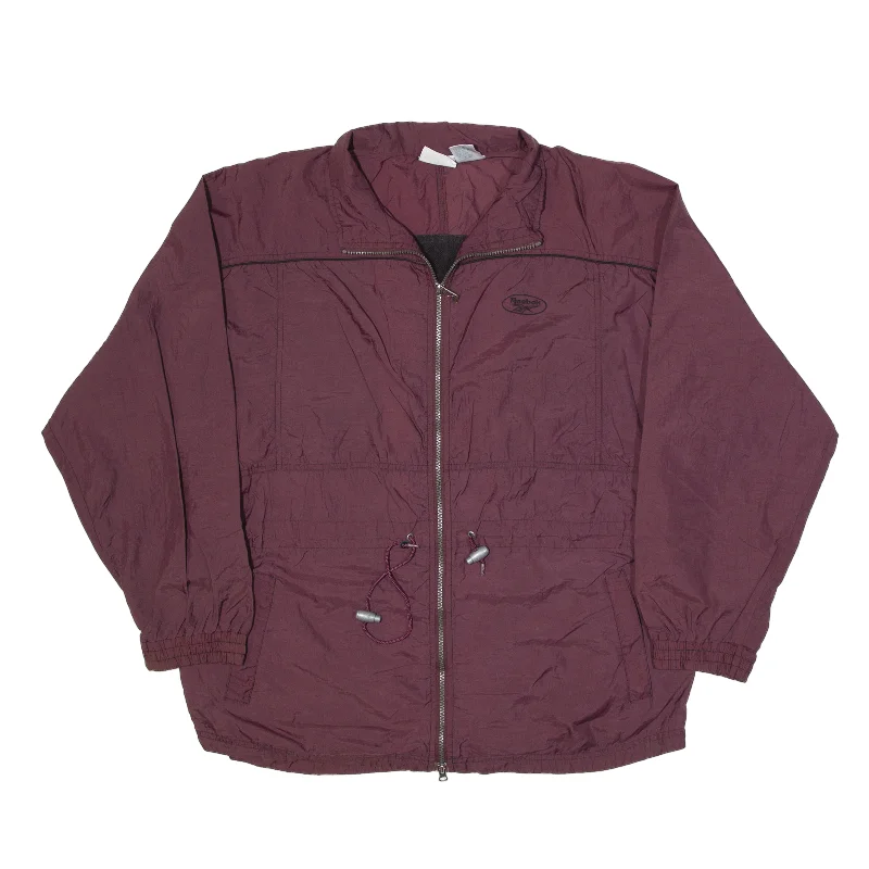 Online Only trendy puffer coatREEBOK Windbreaker Jacket Maroon Womens L