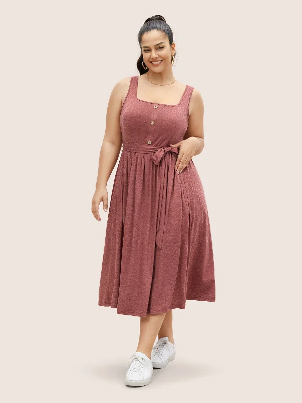Massive Deals casual shift dressSupersoft Essentials Button Detail Belted Gathered Dress