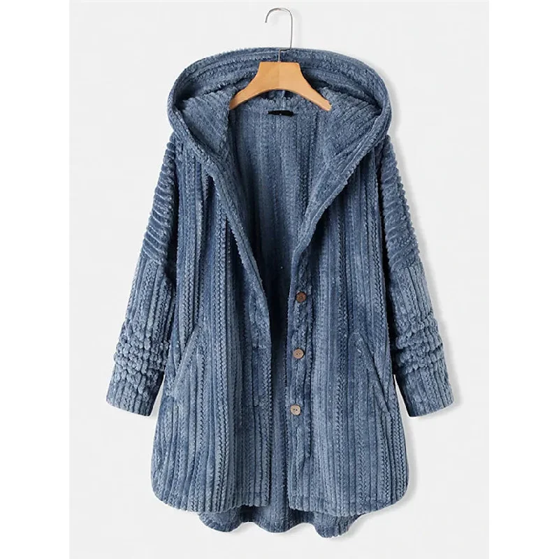 Deal Dash casual utility jacketWomen's Plus Size Coat Button Pocket