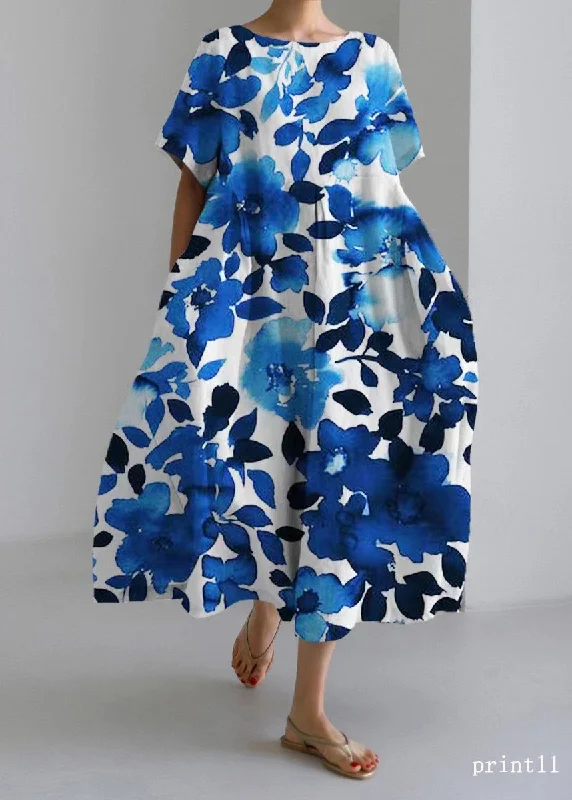 Low Prices ruched dressFlower print11 Cotton Dresses Pockets Patchwork Spring