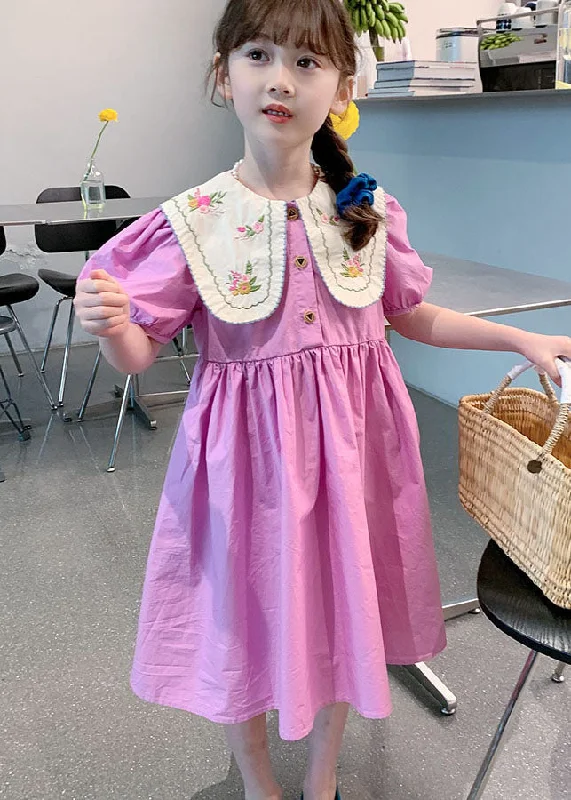 Discount Deals casual summer dressBoutique Purple Embroideried Patchwork Cotton Kids Girls Dress Summer Discount Deals casual summer dressBoutique Purple Embroideried Patchwork Cotton Kids Girls Dress Summer