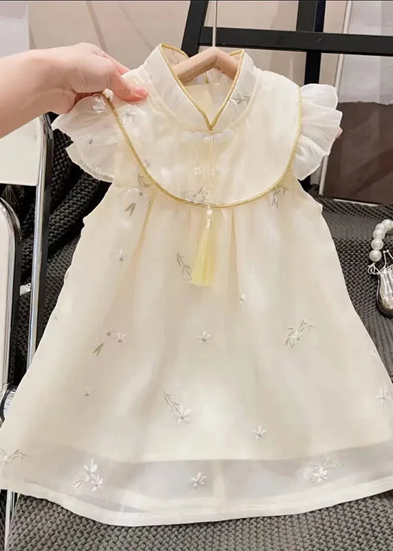 Quick Sale floral midi dressCasual Beige Stand Collar Embroideried Tassel Patchwork Tulle Long Dresses Summer Quick Sale floral midi dressCasual Beige Stand Collar Embroideried Tassel Patchwork Tulle Long Dresses Summer