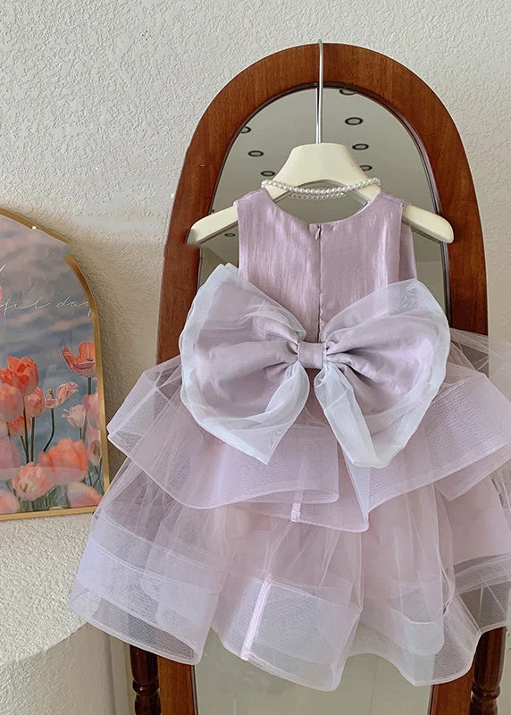 Closeout party dressLovely Pink O-Neck Patchwork Layered Tulle Kids Girls Dress Summer