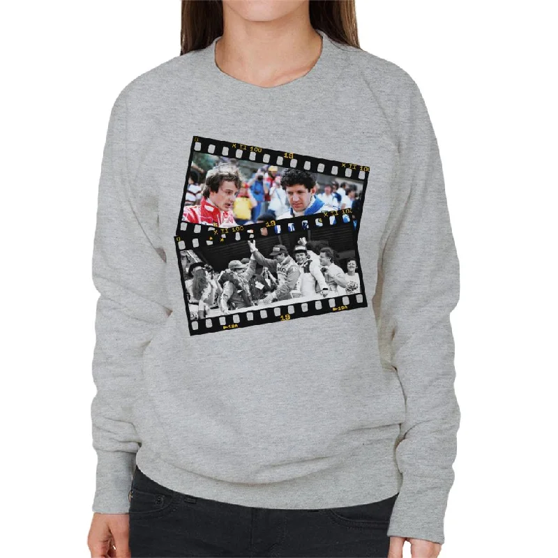 Bargain Prices comfy workout wear hoodieMotorsport Images Gilles Villeneuve & Jody Scheckter Photo Reel Women's Sweatshirt Bargain Prices comfy workout wear hoodieMotorsport Images Gilles Villeneuve & Jody Scheckter Photo Reel Women's Sweatshirt