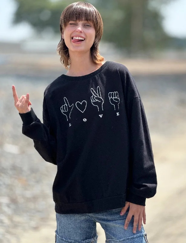 Must-Have Deals breathable gym hoodieTalk To The Hand L-O-V-E Sweatshirt