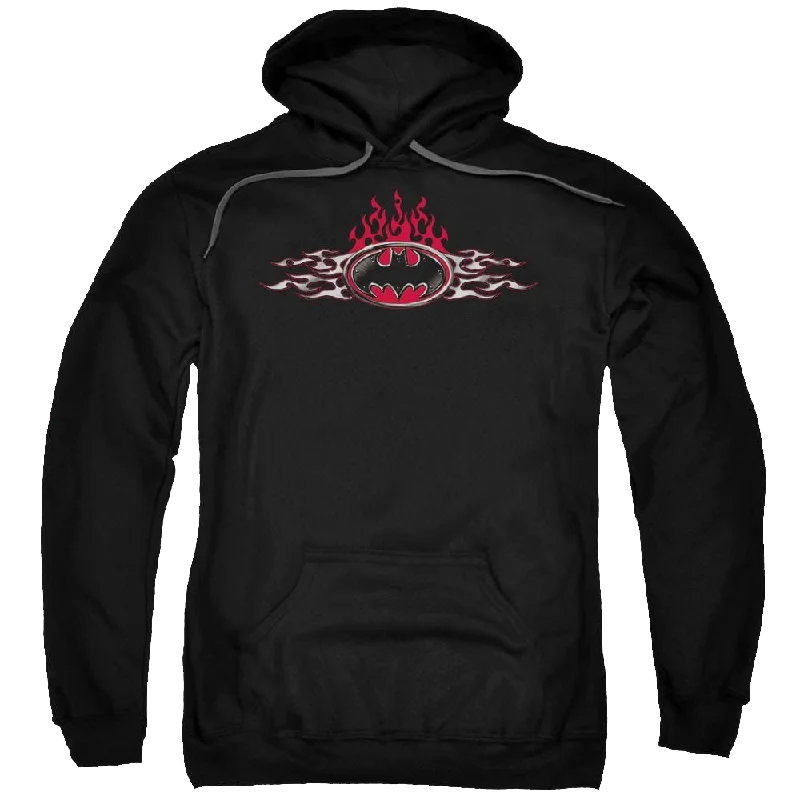 Special Offer Batman Steel Flames Logo - Pullover Hoodie