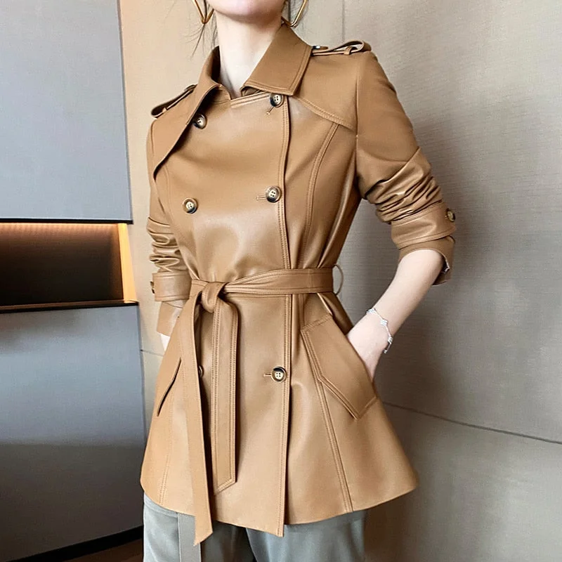 Markdowns wool-blend coatGenuine Leather Flare Jackets