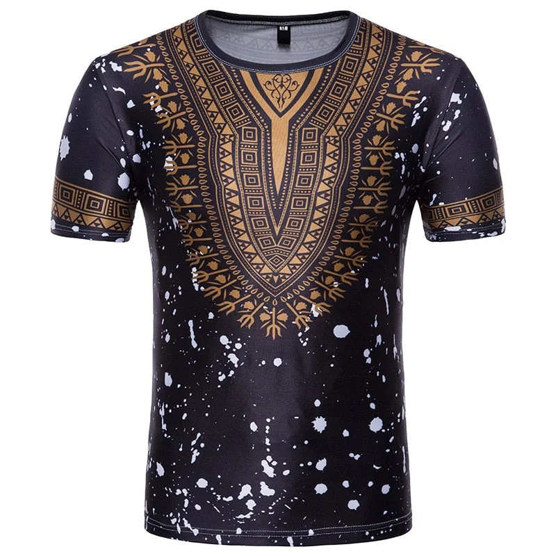 Bargain Bin puff sleeve dressAfrican Dashiki Print Dress Shirt Streetwear Top