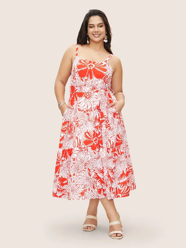 Extra Savings layered dressFlora Print Ruffle Layered Hem Cami Dress