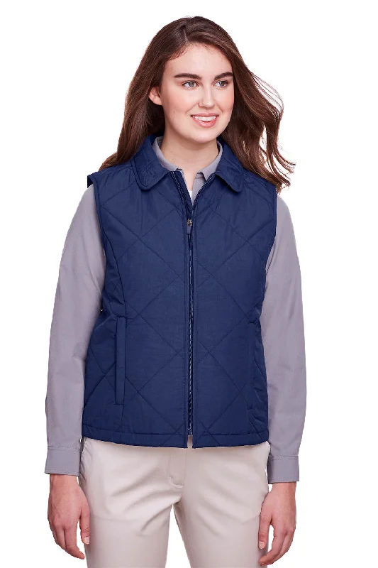 Bargain Prices contemporary coatUltraClub Womens Dawson Quilted Water Resistant Full Zip Vest - Navy Blue - Closeout