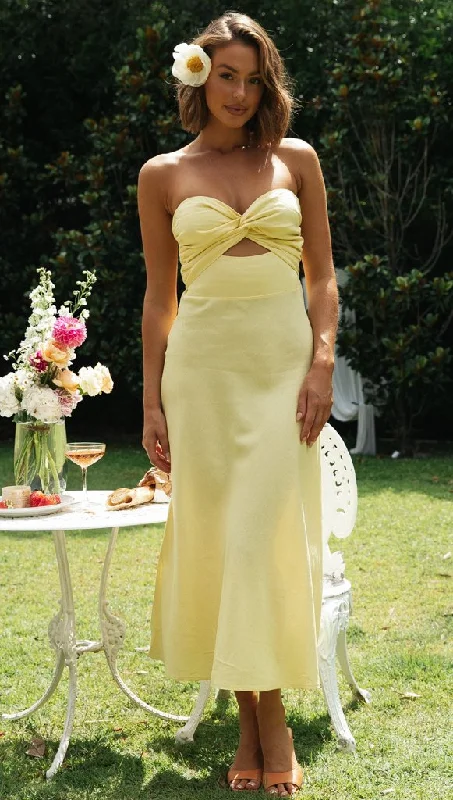 Price Drop Alert sophisticated dressSolid Color Tube Top Maxi Dress