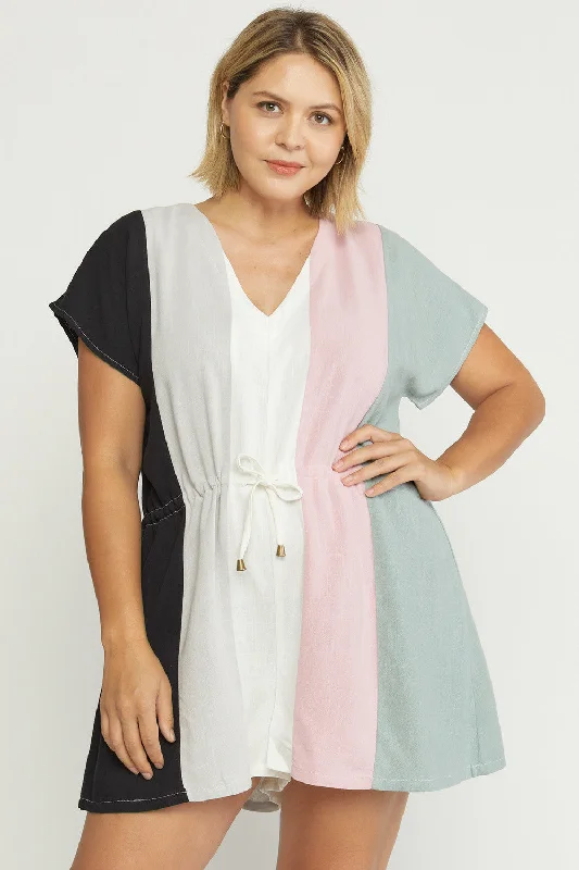 Limited Edition classic fit-and-flare dressColor Block Romper